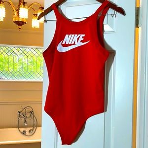 Nike red/orange bodysuit, size medium